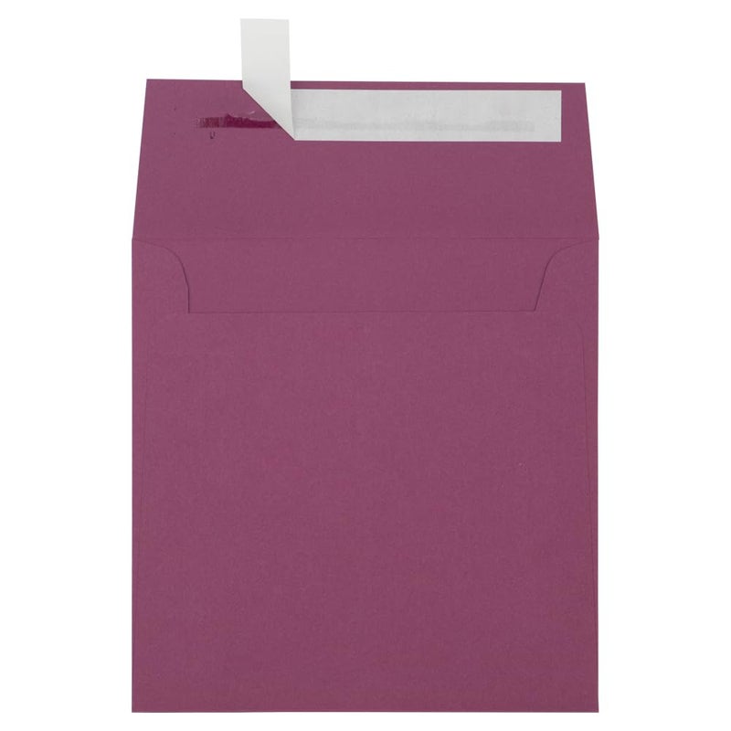 LUXPaper Square Invitation Envelopes | Peel & Press | 5 1/2" x 5 1/2" | Vintage Plum | 80lb. Text | 50 Qty - Image 1